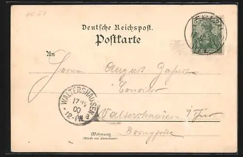 Lithographie Erlau / Oberhof, Gasthaus zur grünen Erle