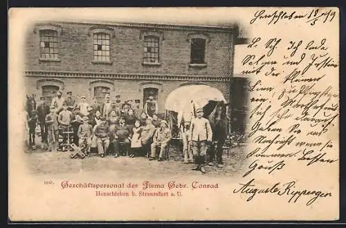 AK Henschleben b. Staussfurt, Geschäftspersonal der Firma Gebr. Conrad