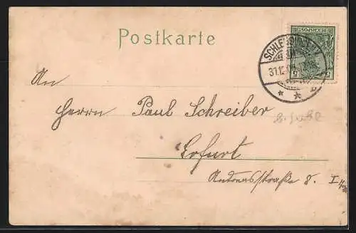 Lithographie Ratscher, Gasthaus zur fröhlichen Einkehr, Gesamtansicht