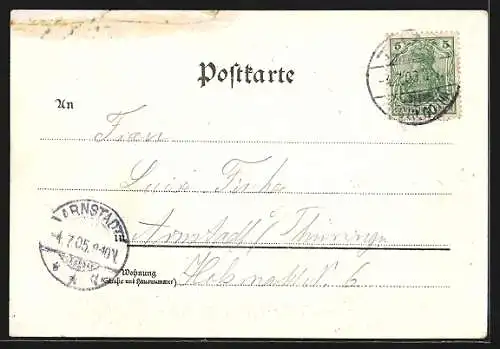 Lithographie Kittelsthal, Restaurant zur Linde, Totalansicht