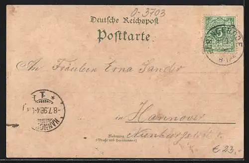 Lithographie Elbingerode /Harz, Pensionat Villa Waldhöhe, Brocken-Panorama, Totalansicht
