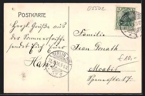 AK Bleicherode, Hauptstrasse mit Denkmal