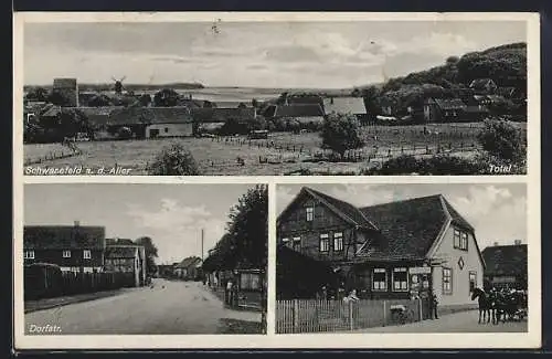 AK Schwanefeld a. d. Aller, Gasthof zum Deutschen Haus, Dorfstrasse