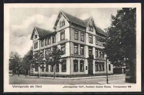 AK Wernigerode /Harz, Hotel Wernigeröder Hof