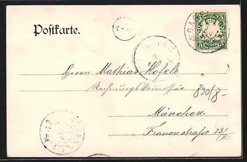 AK Zusmarshausen, Strassenpartie mit Kgl. Rentamt und Postamt