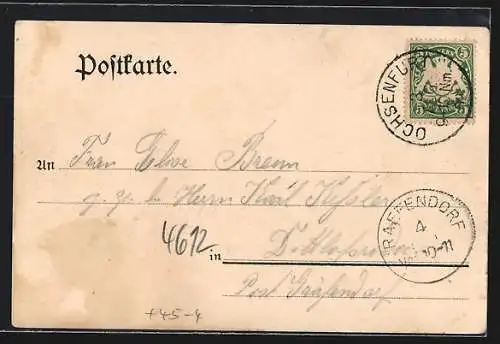 AK Ochsenfurt a. M., 3. Unterfränkisches Bezirksturnfest 1902, Ortsansicht aus der Vogelschau