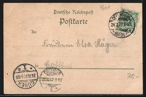 Lithographie Durbach, Gasthaus Zum Ritter, Totaleansicht vom Ort