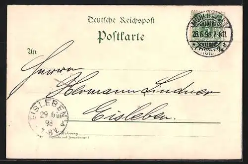 Lithographie Mühlhausen i. Th., Weisses Haus, Obermarktskirche, Popperode