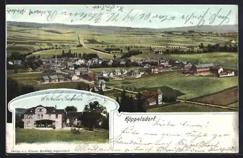 AK Köppelsdorf, Teilansicht, Sanatorium von Dr. W. Balser