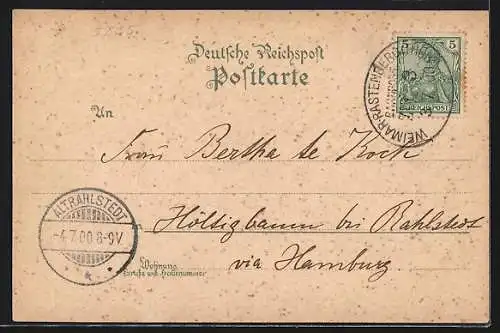 Lithographie Bad Rastenberg, Kurhaus, Rathaus, Bad Finneck