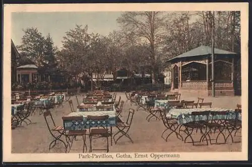 AK Gotha, Cafe Park-Pavillon von Ernst Oppermann