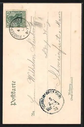 Lithographie Finsterbergen /Thüringer Wald, Kurhaus Felsenstein nebst Dependance und Hirsch