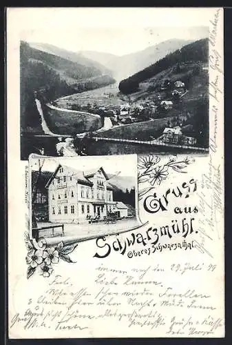 AK Schwarzmühl / Schwarzatal, Das Gasthaus, Totalansicht