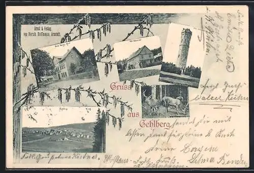 AK Gehlberg, Gasthaus zum Herzog Alfred, Gasthaus Schmücke, Ortsansicht