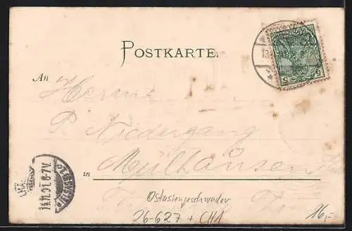 Künstler-AK Johann Georg Siehl-Freystett: S.M.S. Fürst Bismarck, Kriegsschiff des Ostasiengeschwaders auf hoher See