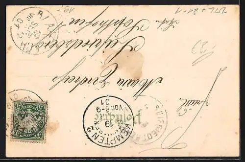 Lithographie Kyffhäuser, Kyffhäuser-Denkmal, Schlafender Kaiser Barbarossa, Halt gegen das Licht