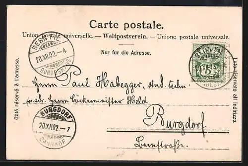 AK Bern, Bühlstrasse, Ecke Länggasse mit Haltestelle