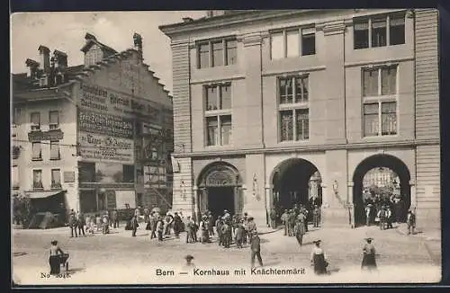 AK Bern, Kornhaus mit Knächtenmärit