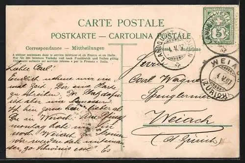 AK Landquart, Blick in die Bahnhofstrasse