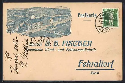 AK Fehraltorf /Zürich, Chemische Zünd- und Fettwaren-Fabrik G. H. Fischer