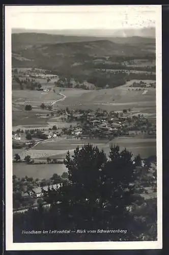 AK Hundham, Ortschaft und Umgebung aus der Vogelschau