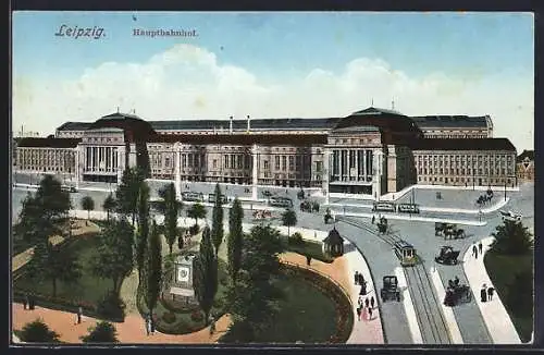 AK Leipzig, Hauptbahnhof, Strassenbahn