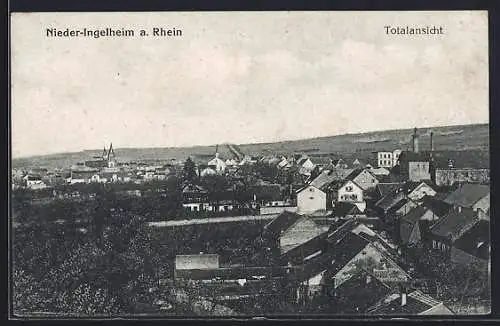 AK Nieder-Ingelheim a. Rhein, Panoramablick über die Ortschaft