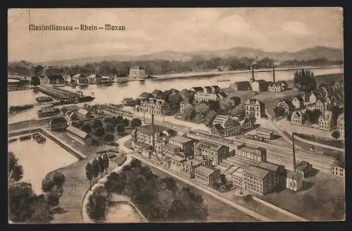 AK Maximiliansau, Blick zum Rhein