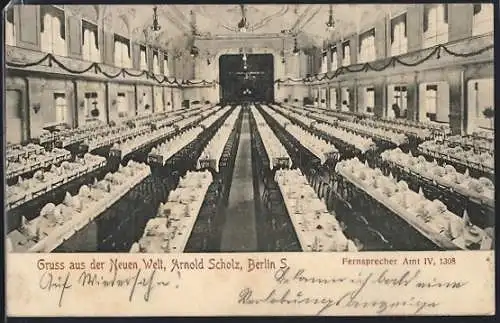 AK Berlin-Neukölln, Gasthaus Neue Welt, Innenansicht