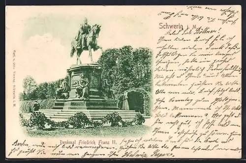 AK Schwerin i. M., Denkmal Friedrich Franz II.