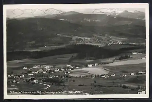 AK Teisnach /Bay., Teilansicht mit Böbrach und Arber aus der Vogelschau