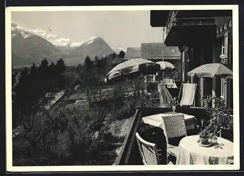AK Ringgenberg, Blick v. d. Terrasse d. Kurheim Mon Repos
