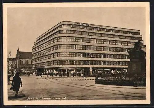 AK Breslau, Wertheim-Kaufhaus am Tauentzienplatz, Bauhaus