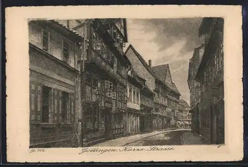Künstler-AK Göttingen, Ansicht Kurze Strasse