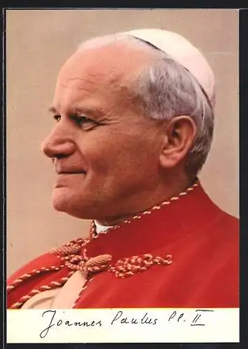 AK Portrait Papst Johannes Paul II. lächelnd