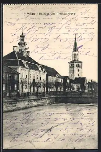 AK Mitau, Rathaus und Trinitatiskirche