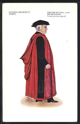 AK Oxford Univerity Robes, Doctor of Civil Law or Medicine, Convocation Dress, engl. Doktor für Zivilrecht oder Medizin