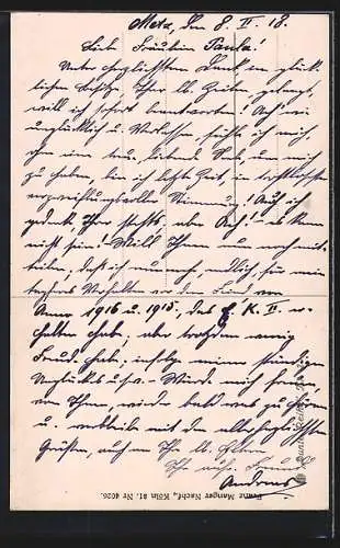 Künstler-AK A. Broch: Soldat schreibt im Nachtquartier einen Brief