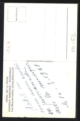 AK Einsiedeln, Hotel de la Vigne, Gasthaus Rebstock