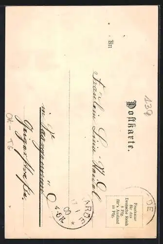 Lithographie Frauenfeld, Kakao Suchard, Familie beim Äpfelpflücken