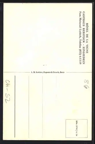 AK Einsiedeln, Hotel de la Vigne, Gasthaus Rebstock