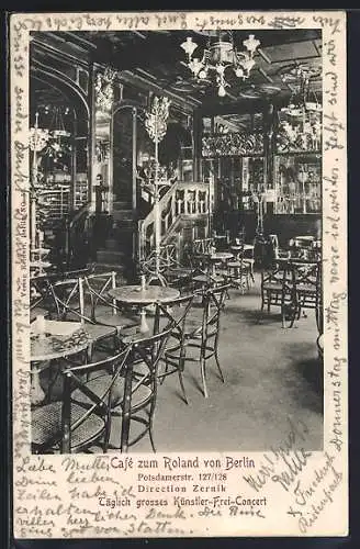 AK Berlin-Tiergarten, Cafe zum Roland von Berlin, Potsdamerstrasse 127-128