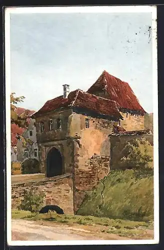 Künstler-AK Iphofen, Meinbernheimer Tor