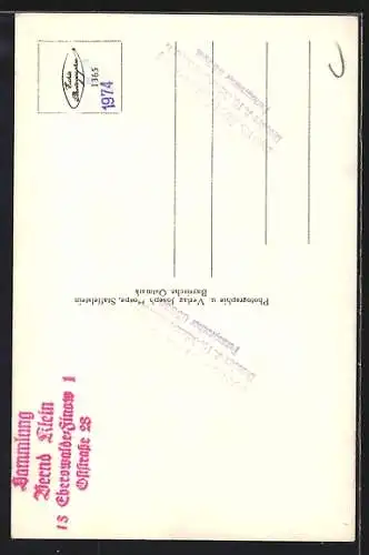 AK Staffelstein / Bayern, Strassenpartie mit Stadtturm