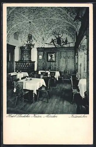 AK München, Hotel Deutscher Kaiser, Blick in die Kaiserstube