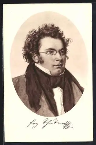 Künstler-AK Franz Schubert, der österreichische Komponist im seitlichen Portrait
