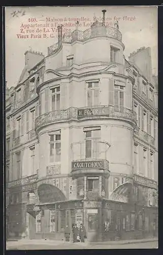 AK Paris I, Maison à tourelles, Balcons fer forgé Appartenait à l`architecte Leduc, 2 rue de La Vrillière