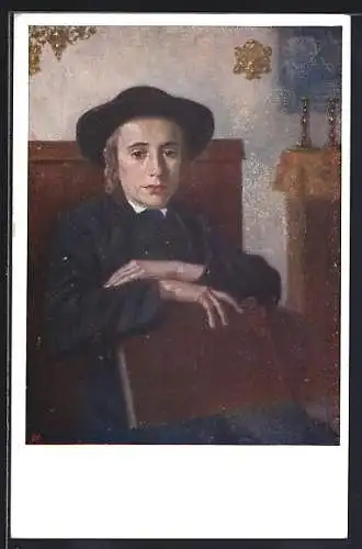 AK Jüdischer Knabe mit Tasche