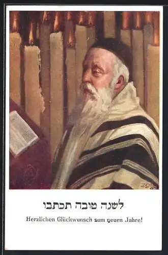 AK Portrait eines Rabbin