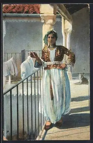 AK Arabische Schönheit beim Rauchen einer Zigarette